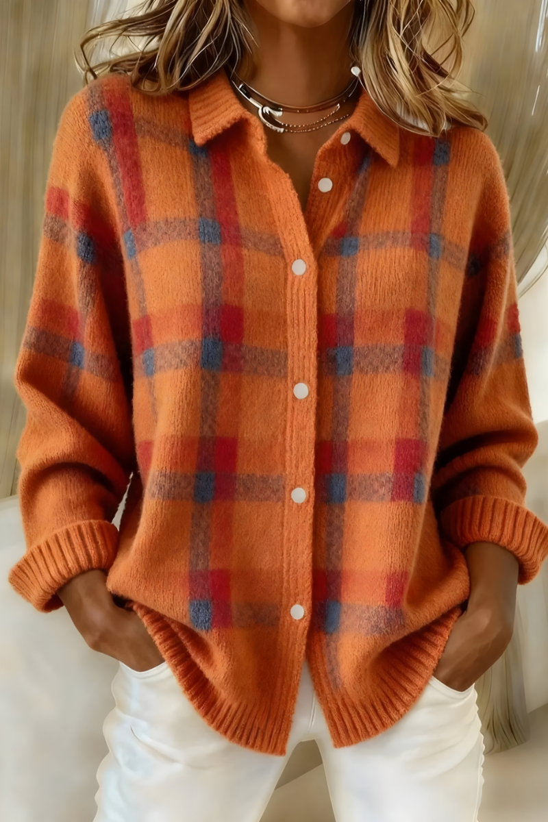 Anna™ | Soft Knit Check Cardigan