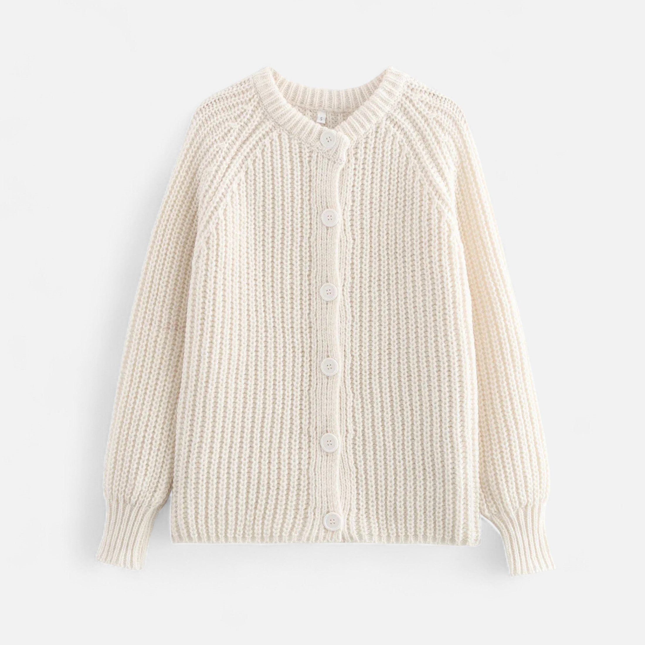 Lyndora London | Women’s Vintage Round Neck Knit Cardigan – Effortless Autumn Grace
