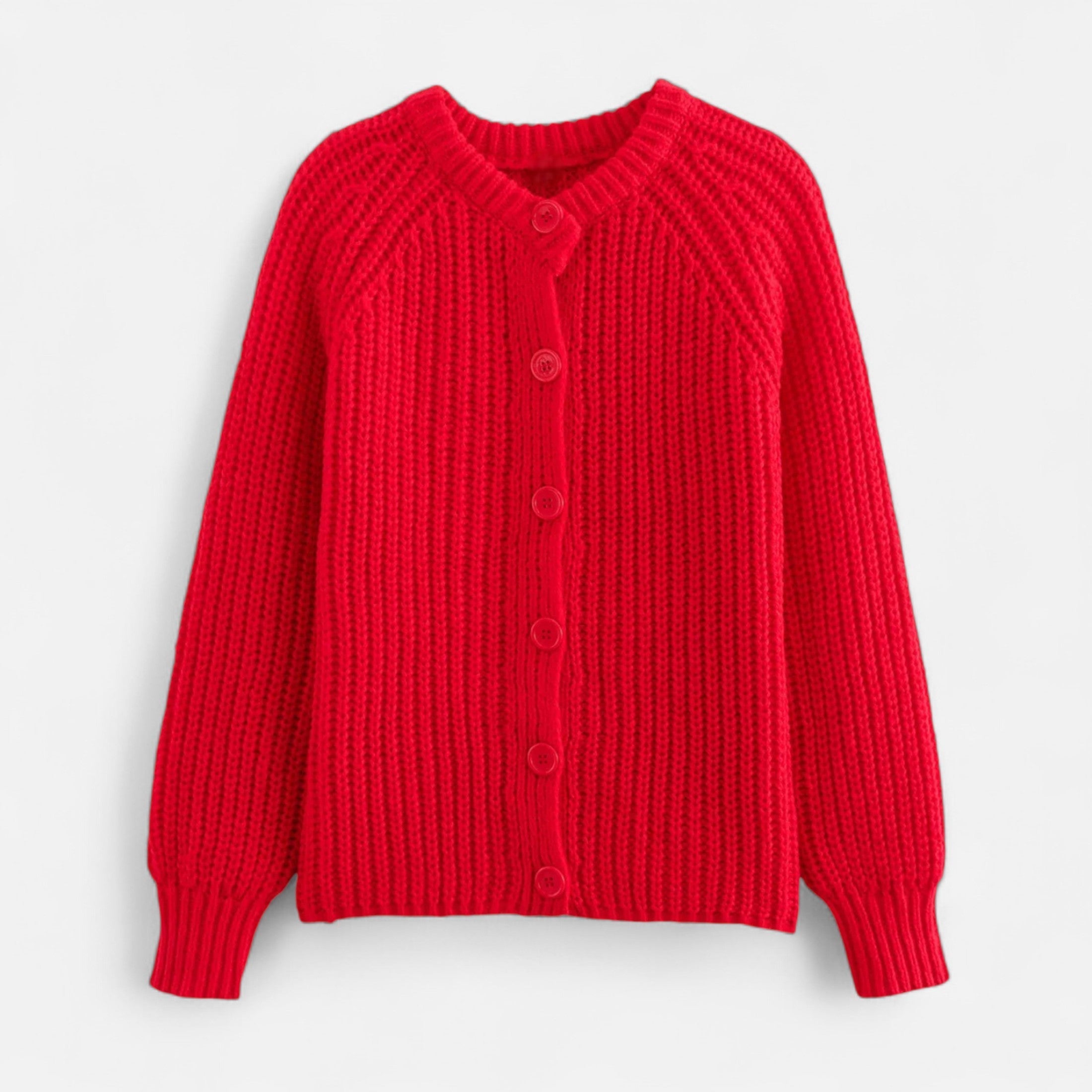 Lyndora London | Women’s Vintage Round Neck Knit Cardigan – Effortless Autumn Grace