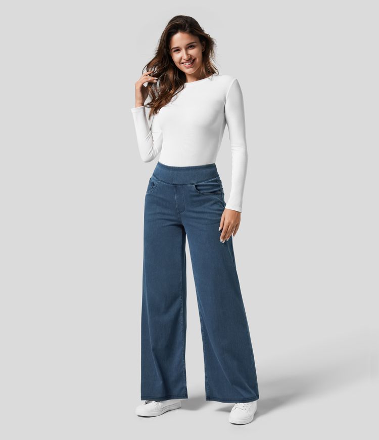 Evie | Comfy Elastische Broek met Hoge Taille
