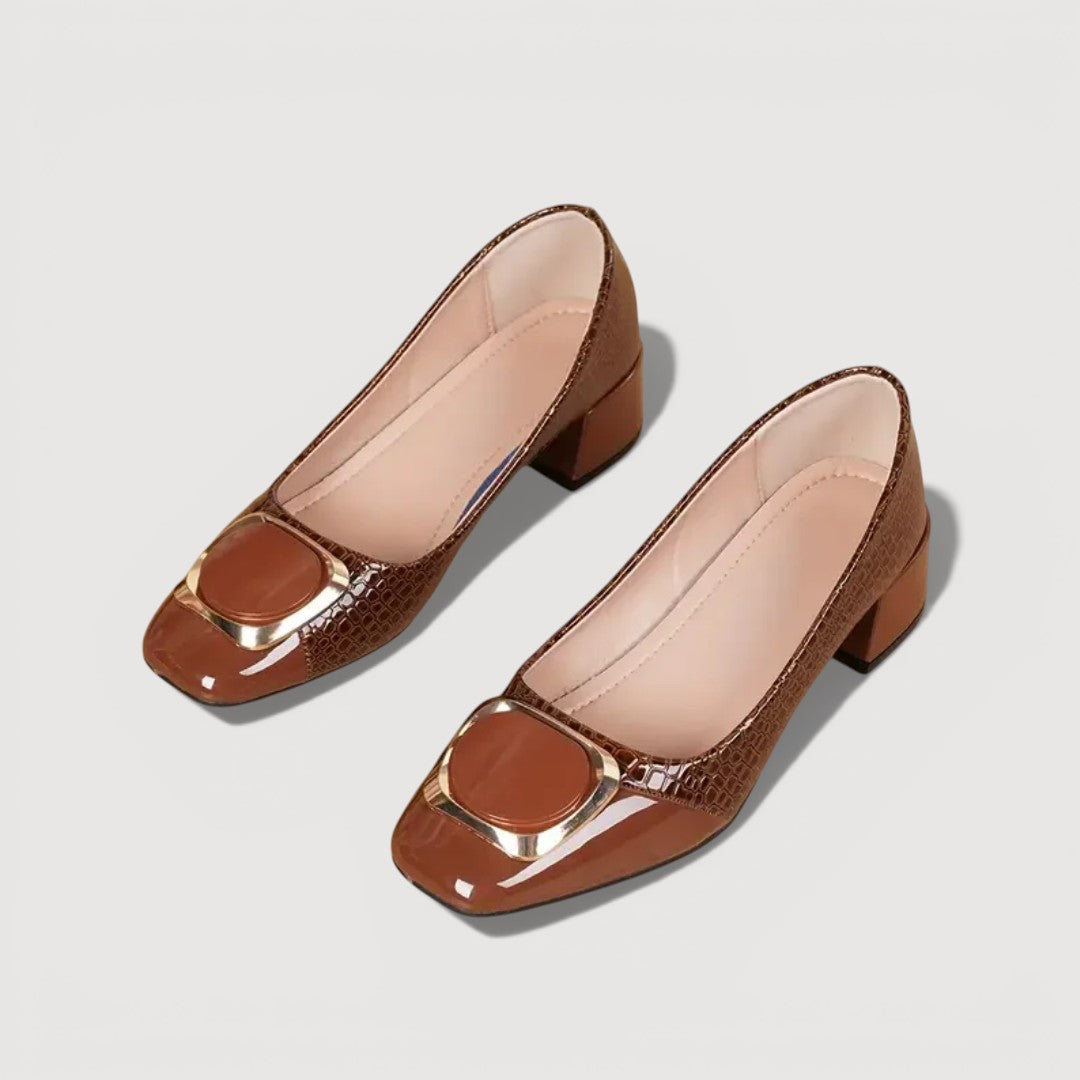 LIVANA™ | Croco Comfort Block Heels