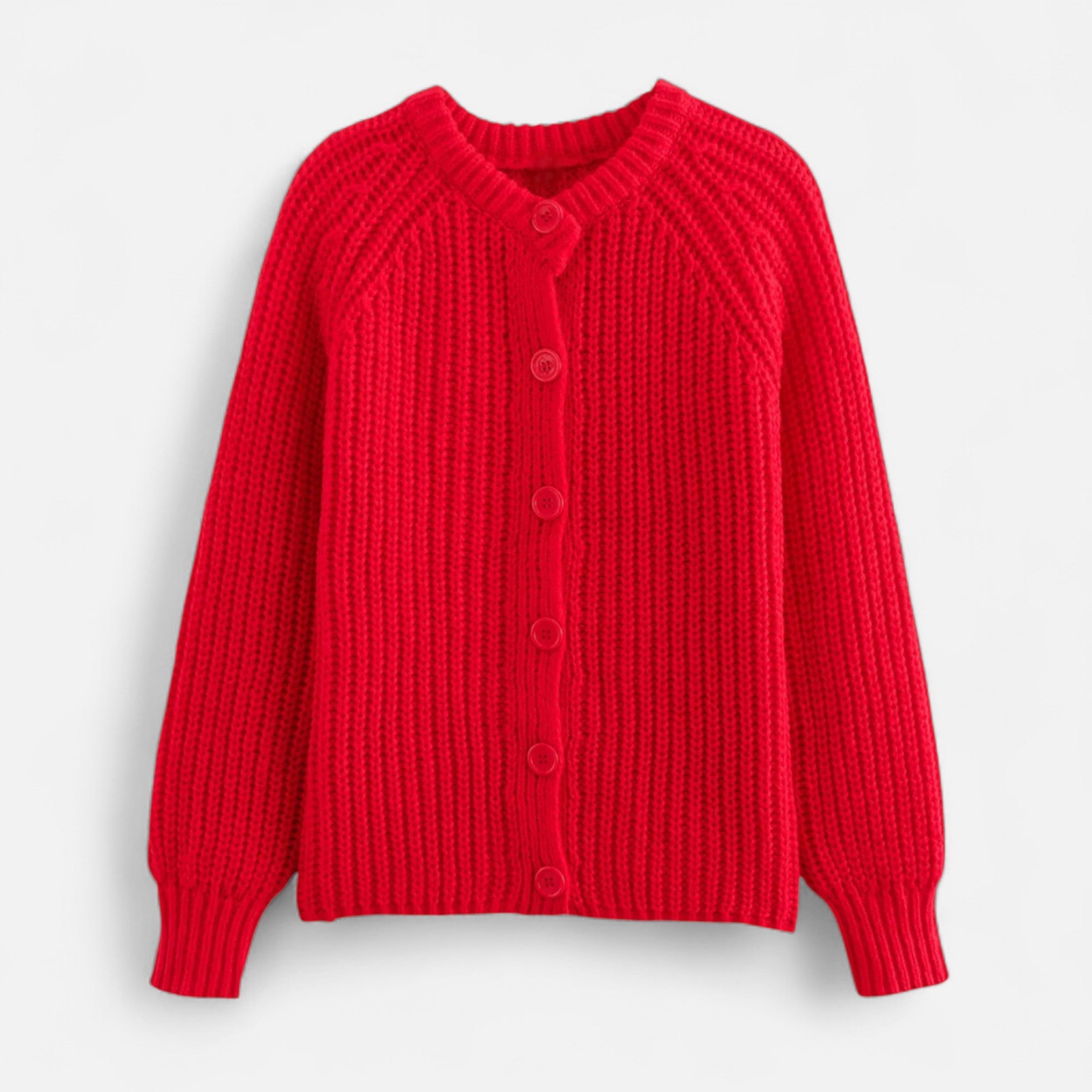 Lyndora London | Women’s Vintage Round Neck Knit Cardigan – Effortless Autumn Grace