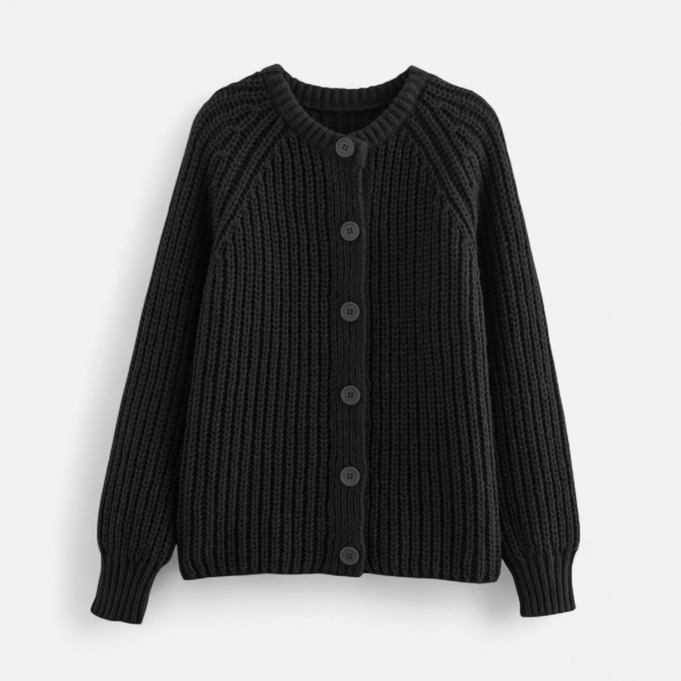 Lyndora London | Women’s Vintage Round Neck Knit Cardigan – Effortless Autumn Grace