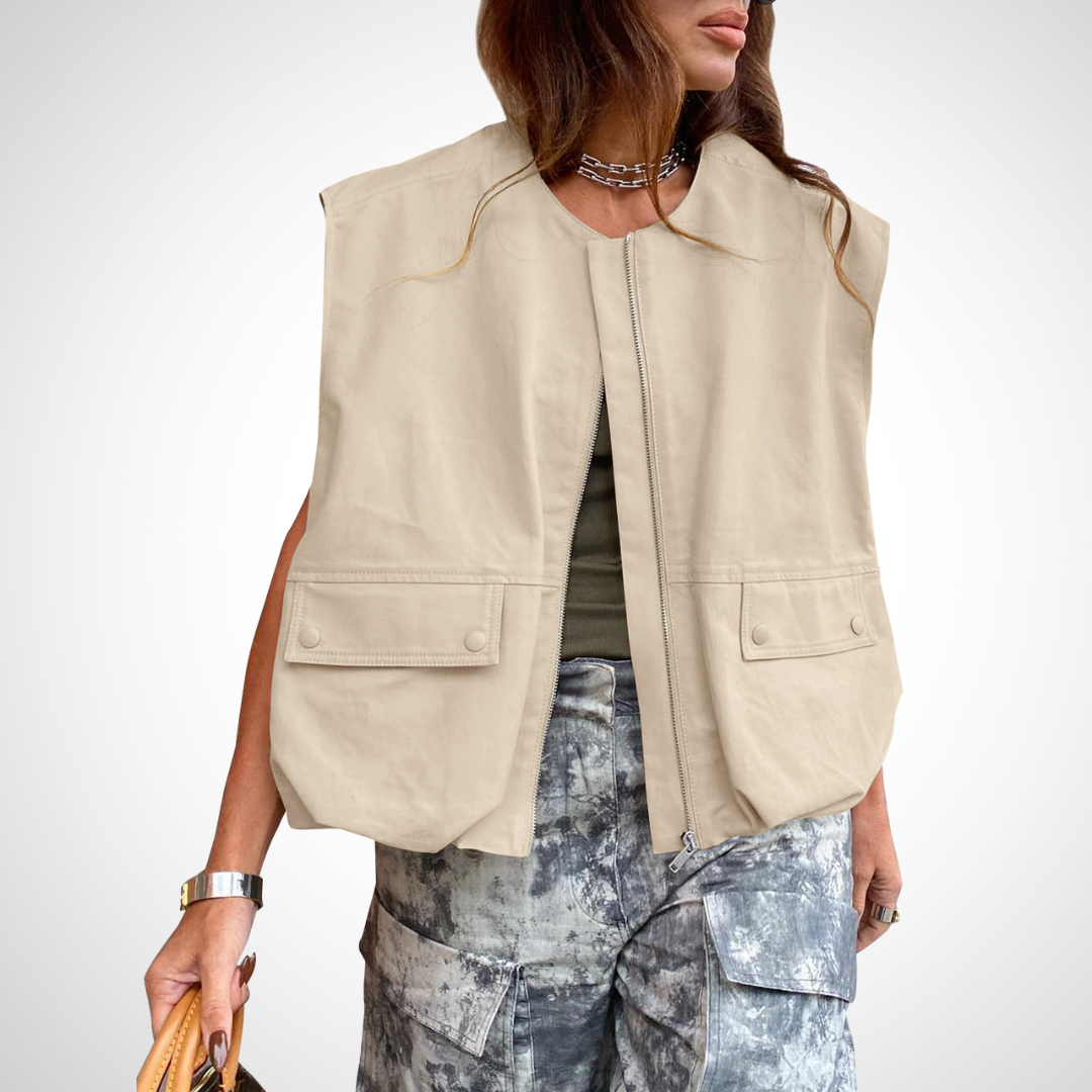 QUANA™ - Casual Sleeveless Loose Zipper Vest