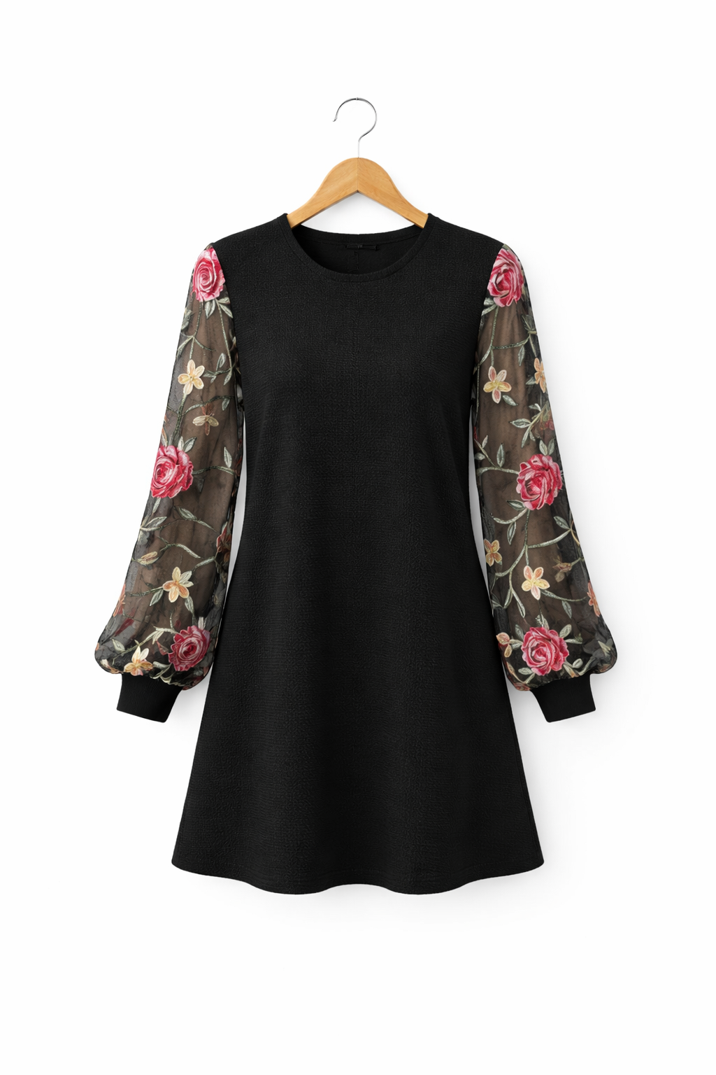 LUCY™ – Floral Embroidered Bishop Sleeve Dress
