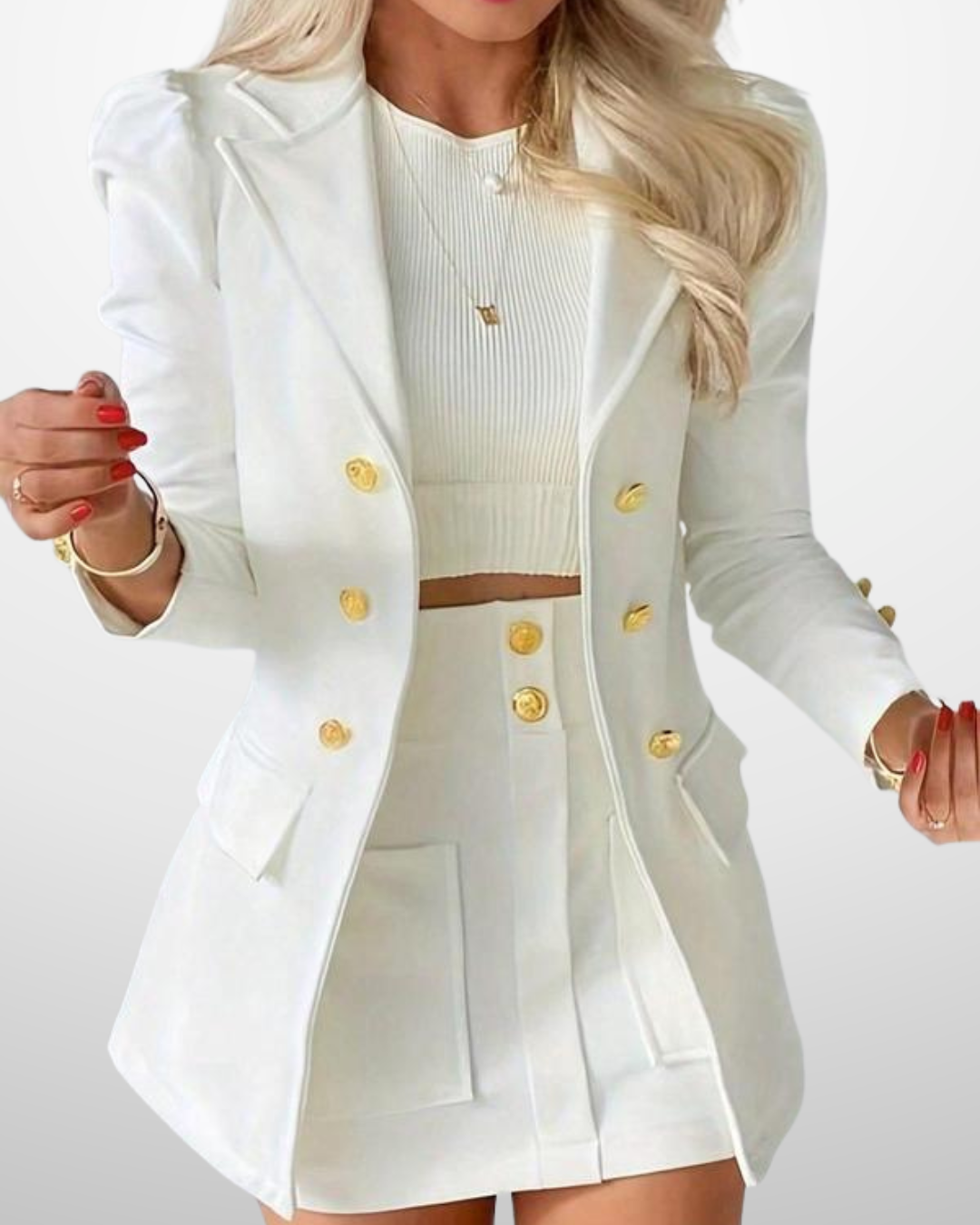 MAGDA™ - Elegant Two-Piece Blazer & Skirt Set for Winter & Fall Fashion