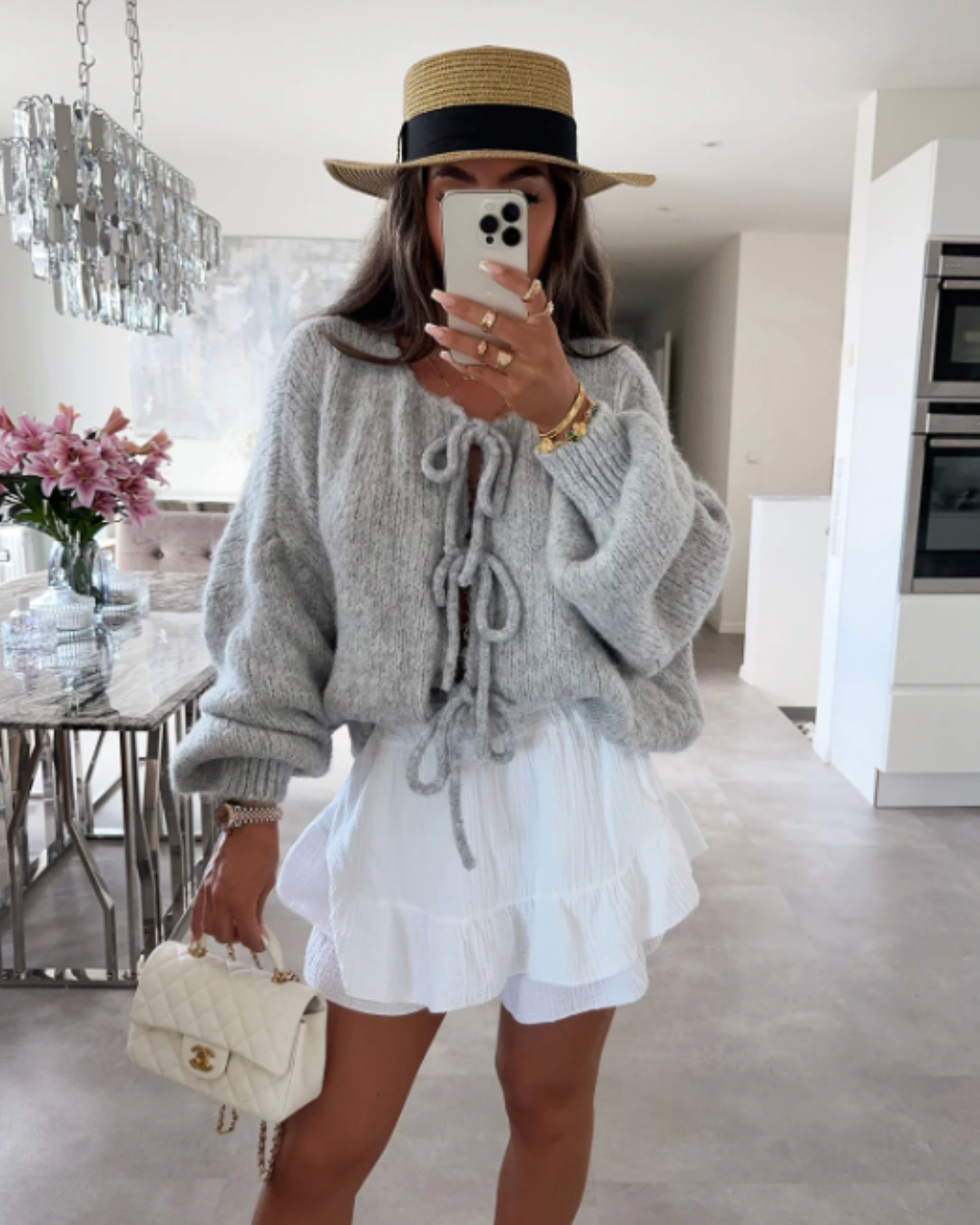 Eva | Knitted Bow Cardigan