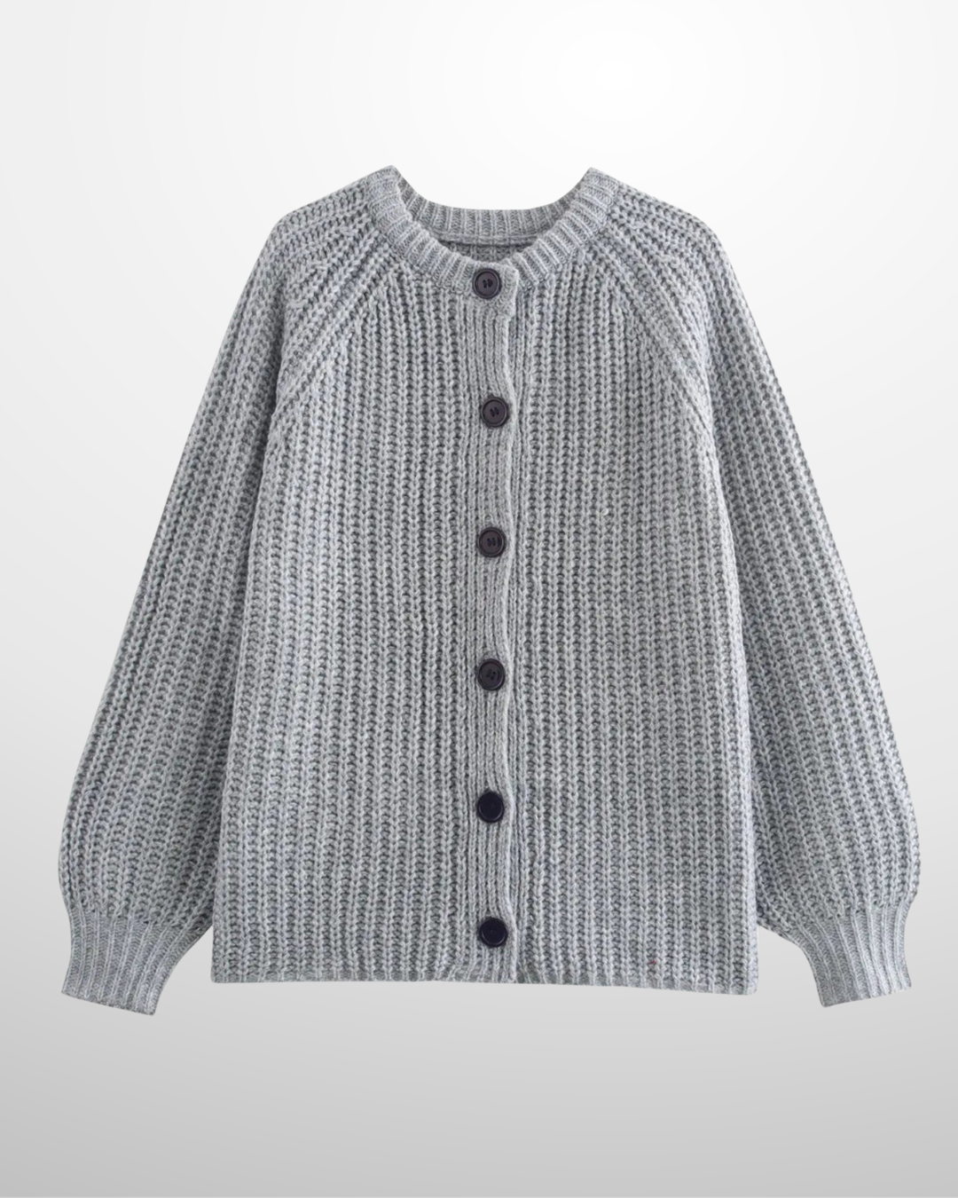 Lyndora London | Women’s Vintage Round Neck Knit Cardigan – Effortless Autumn Grace