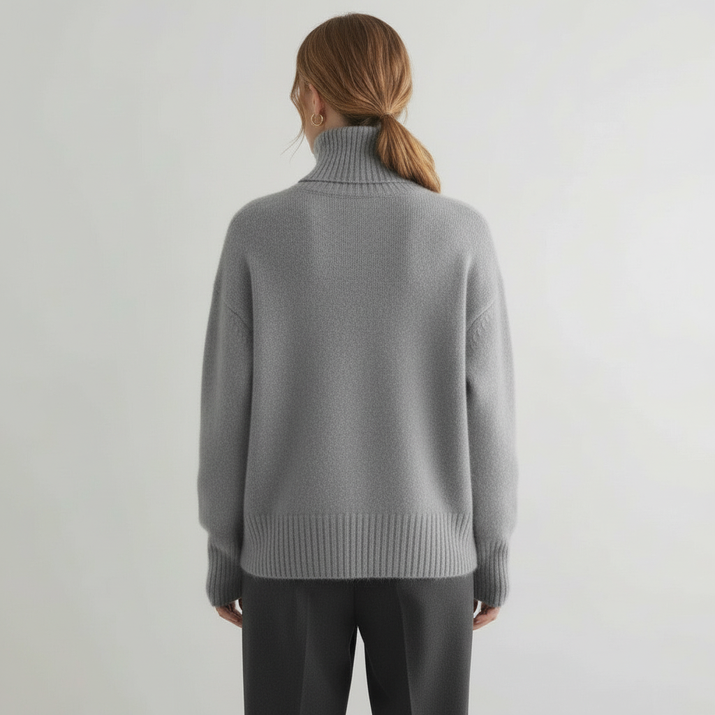 Cashmere Blend Sweater with High Neck