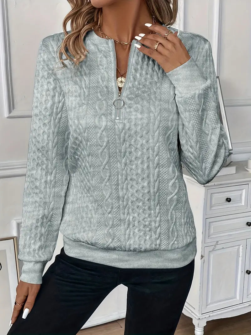 EMMA™ | Elegant Quarter-Zip Sweater