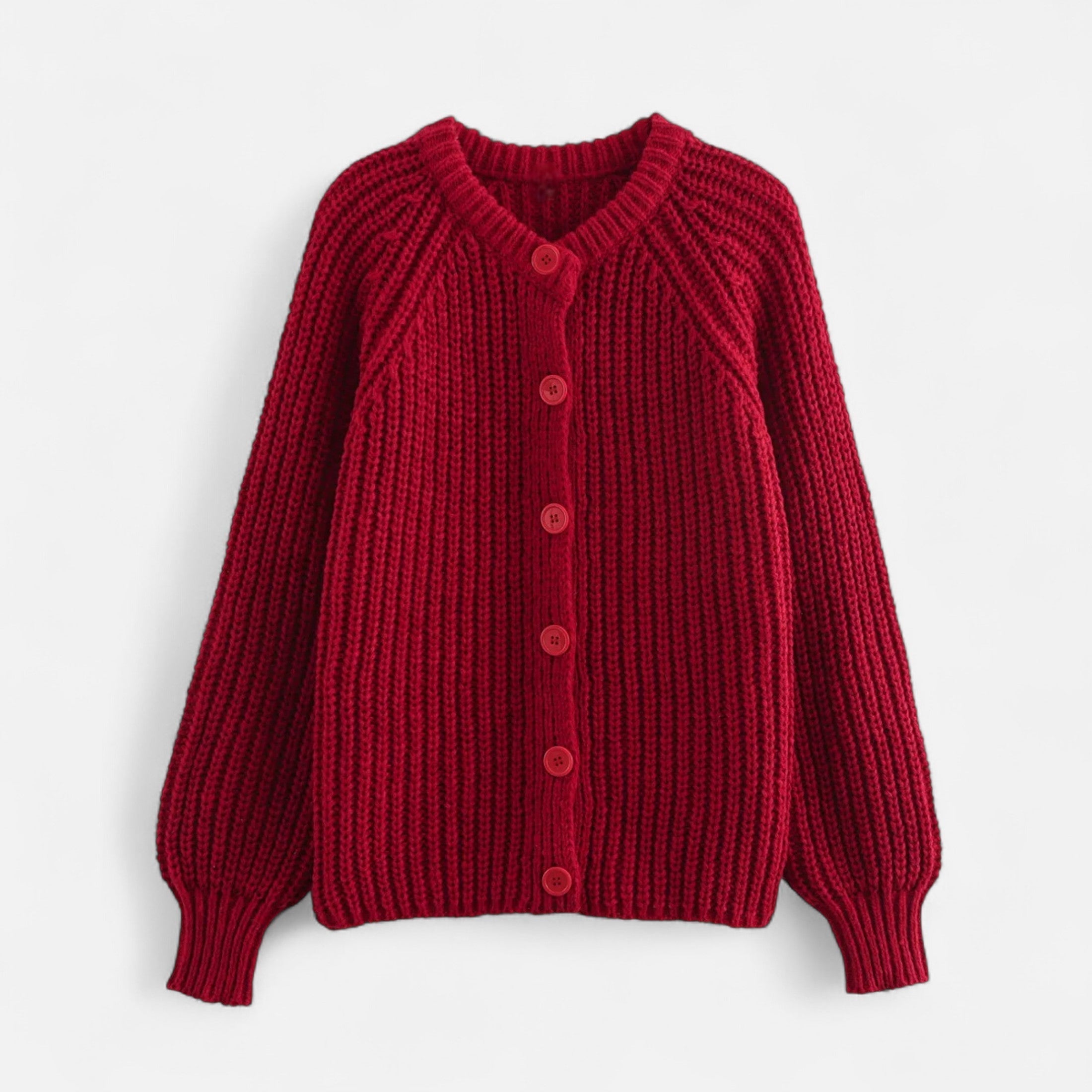 Lyndora London | Women’s Vintage Round Neck Knit Cardigan – Effortless Autumn Grace