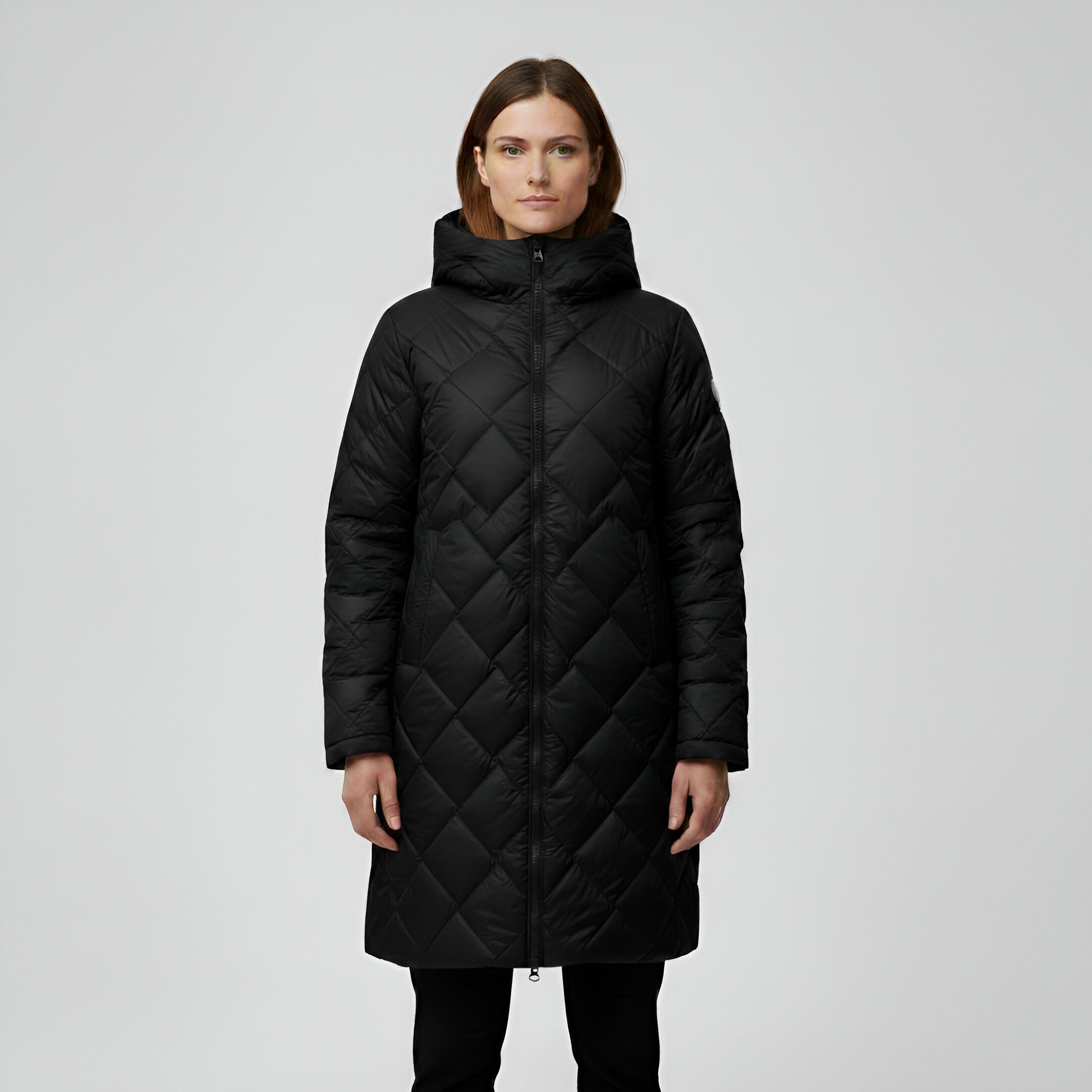 Quilted Down Jacket with Hood