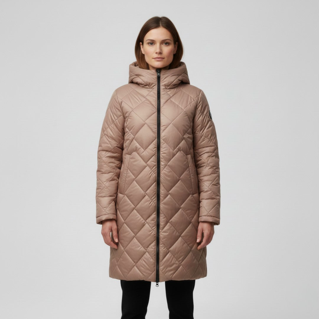 Quilted Down Jacket with Hood