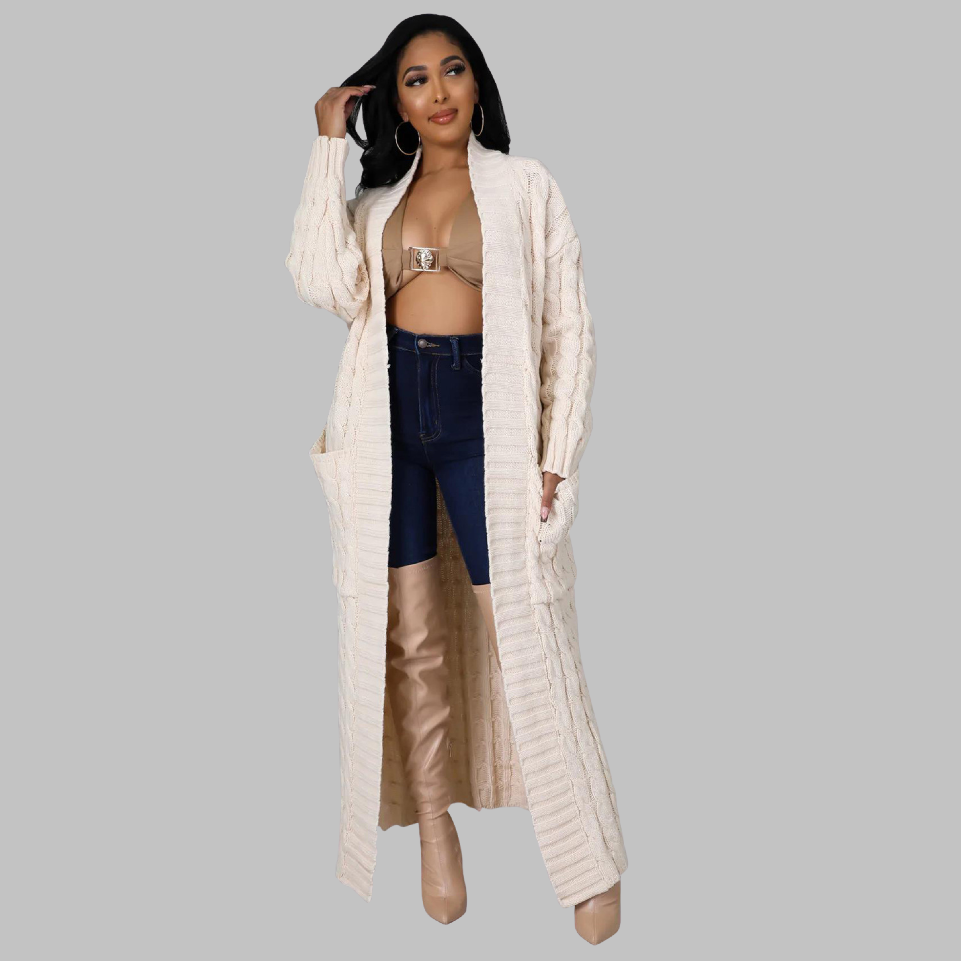 JACKIE™ - Casual Long-Sleeve Long Cardigan