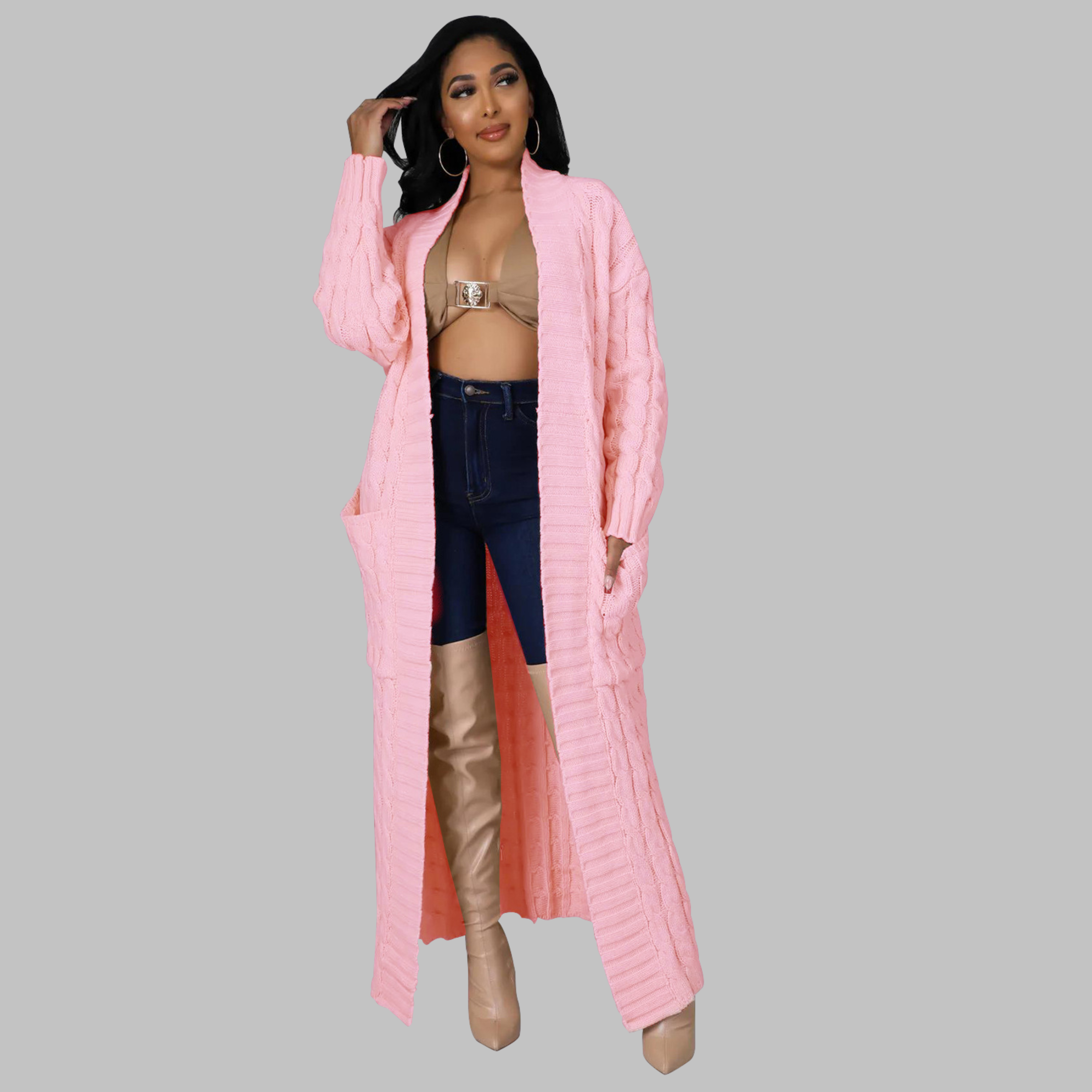 JACKIE™ - Casual Long-Sleeve Long Cardigan