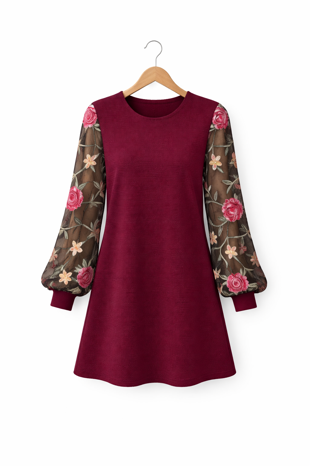 LUCY™ – Floral Embroidered Bishop Sleeve Dress