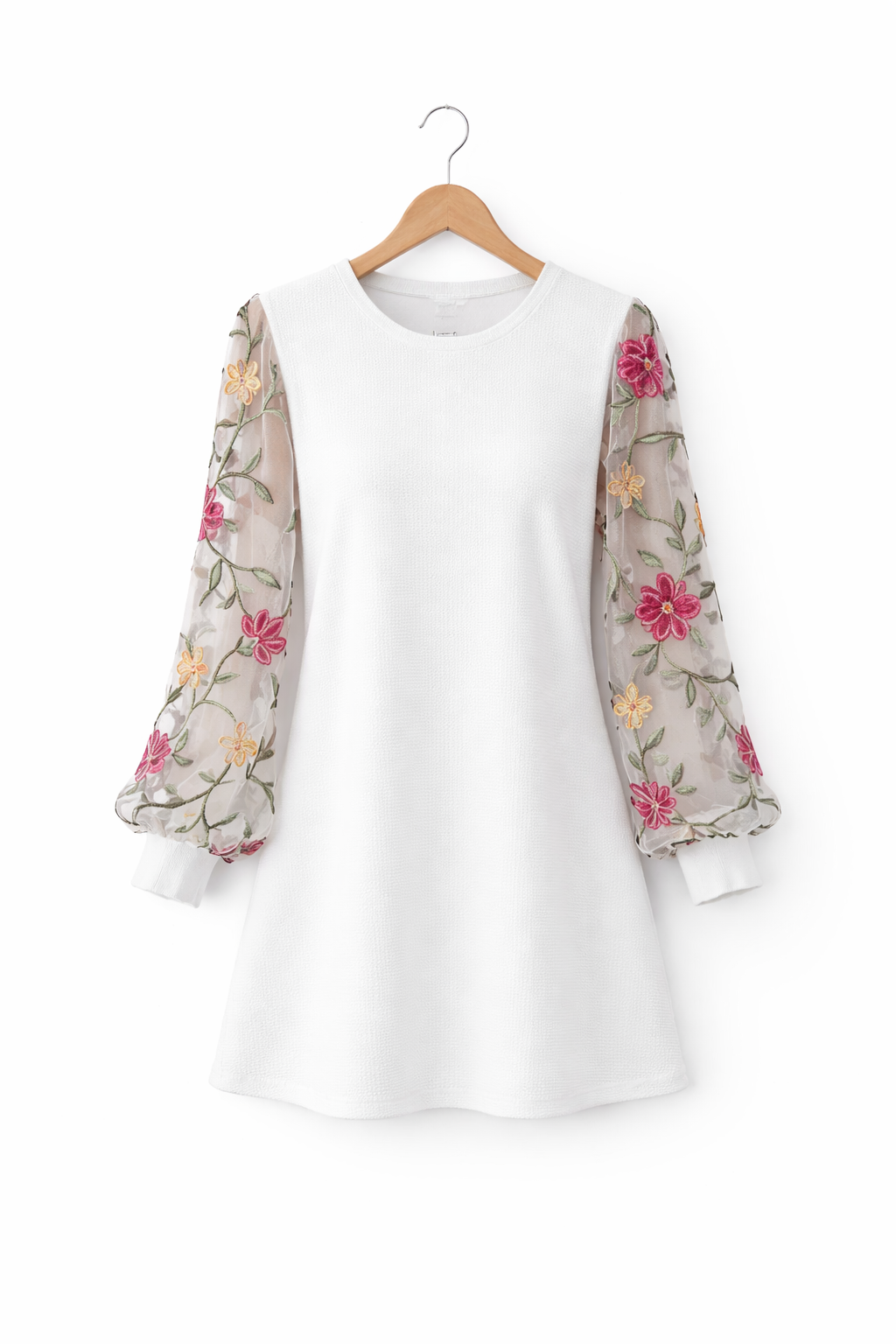LUCY™ – Floral Embroidered Bishop Sleeve Dress