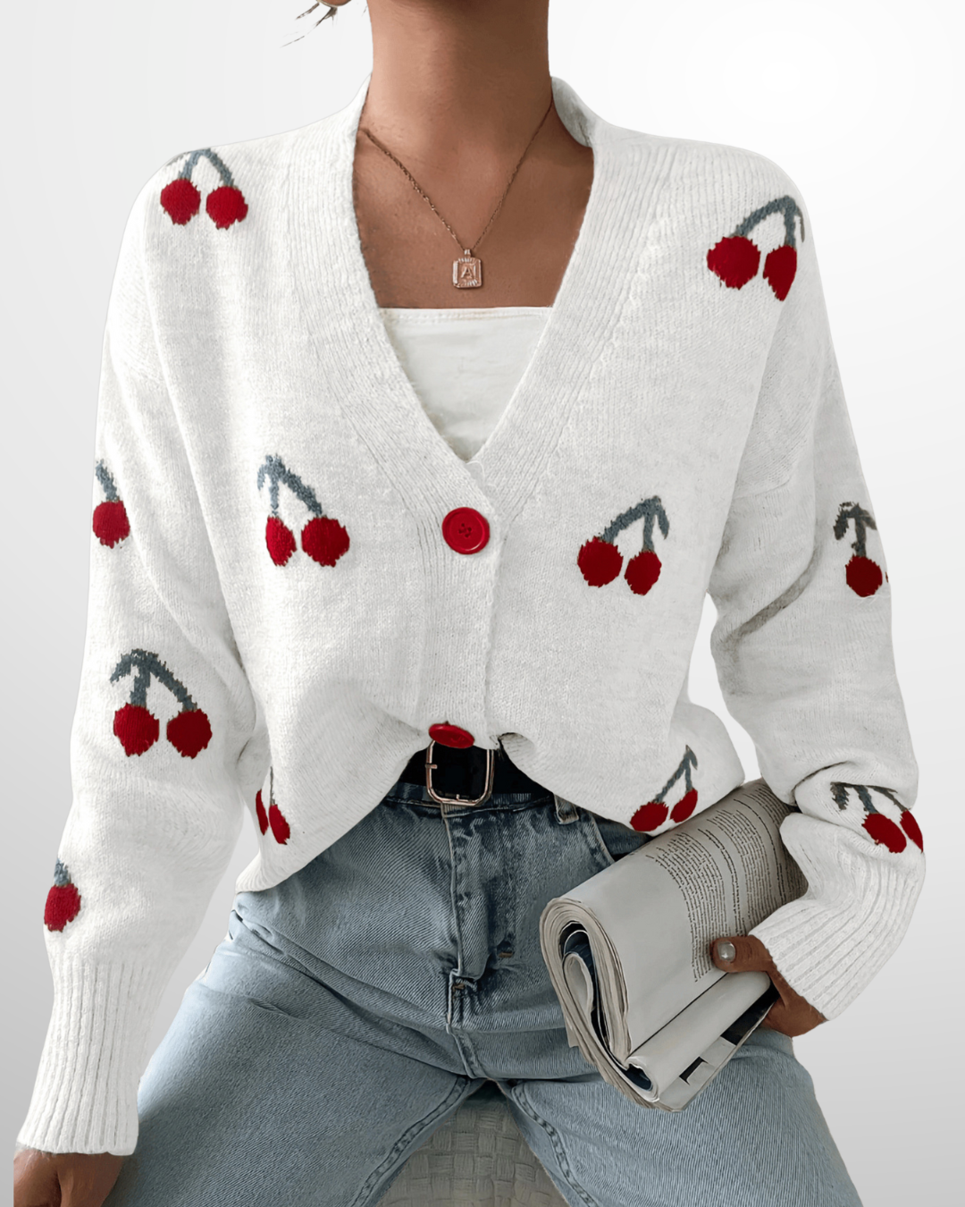 rasha™ - Chic Button Front Long Sleeve Cardigan