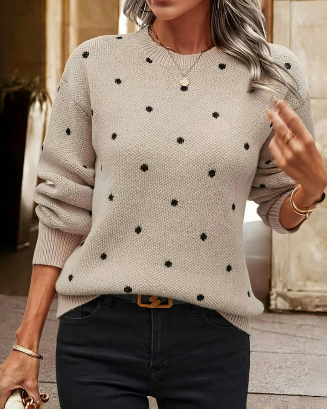 MAEVE™ Polka Dot Sweater