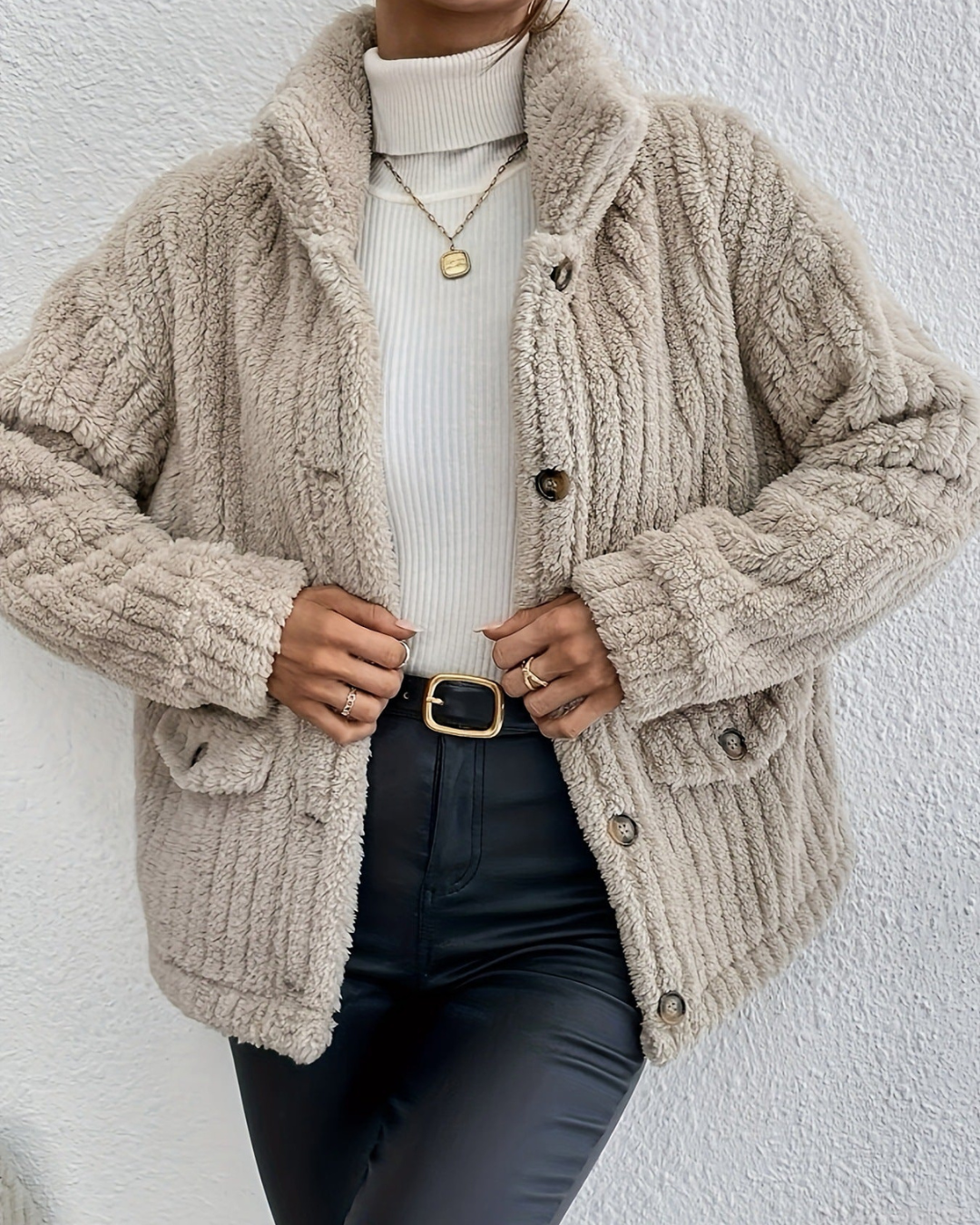 NOVA™ | Double-Sided Velvet Button Cardigan