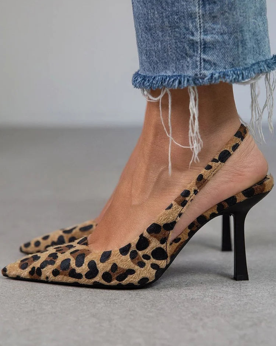 AMBER™ | Leopard Slingback Heels