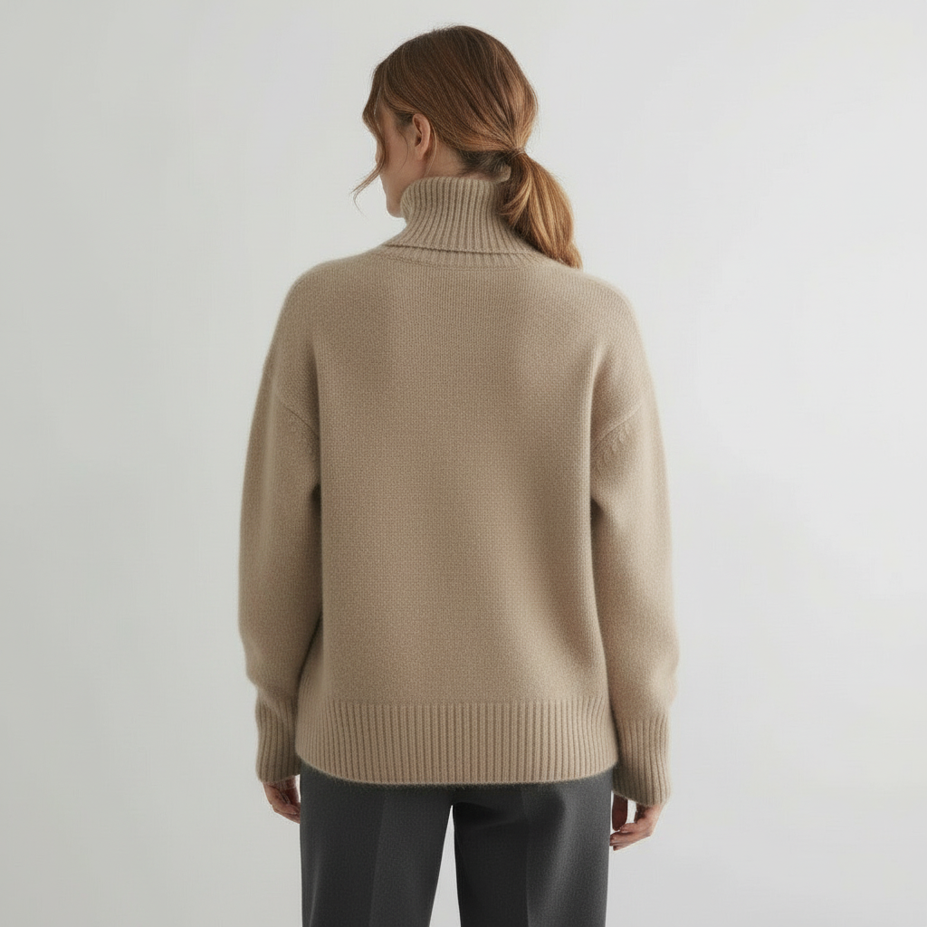 Cashmere Blend Sweater with High Neck