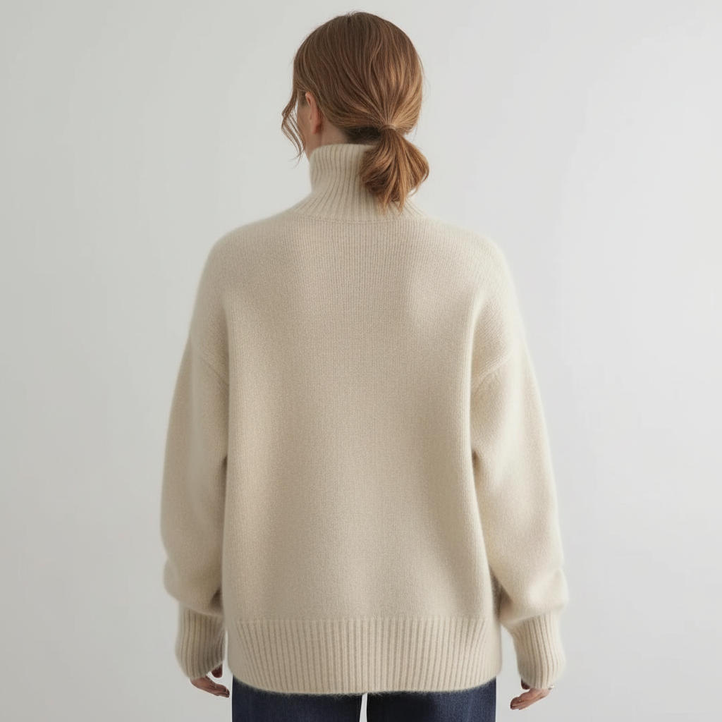 Cashmere Blend Sweater with High Neck